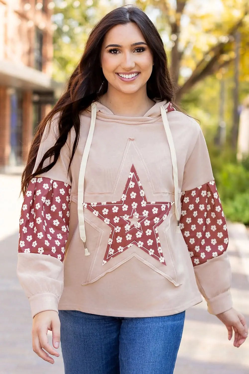 Floral star patchwork hoodie - Love Salve